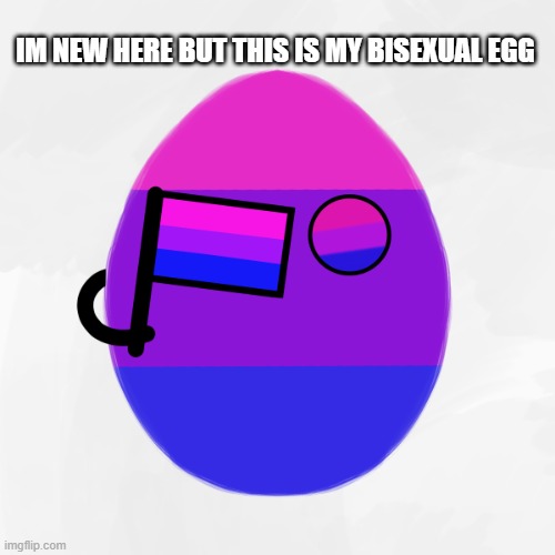 egg | IM NEW HERE BUT THIS IS MY BISEXUAL EGG | image tagged in egg | made w/ Imgflip meme maker