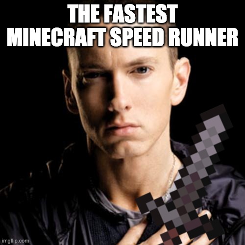 minecraft speed runner | THE FASTEST MINECRAFT SPEED RUNNER | image tagged in faster | made w/ Imgflip meme maker