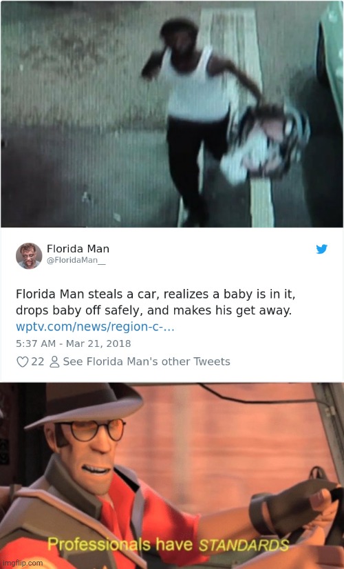 Ngl I'd do the same | image tagged in professionals have standards,florida man | made w/ Imgflip meme maker