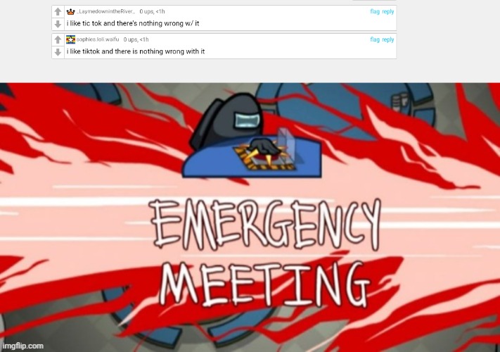 I'm Reporting Tik Tokers | image tagged in emergency meeting | made w/ Imgflip meme maker