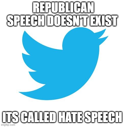 Twitter birds says | REPUBLICAN SPEECH DOESN'T EXIST ITS CALLED HATE SPEECH | image tagged in twitter birds says | made w/ Imgflip meme maker