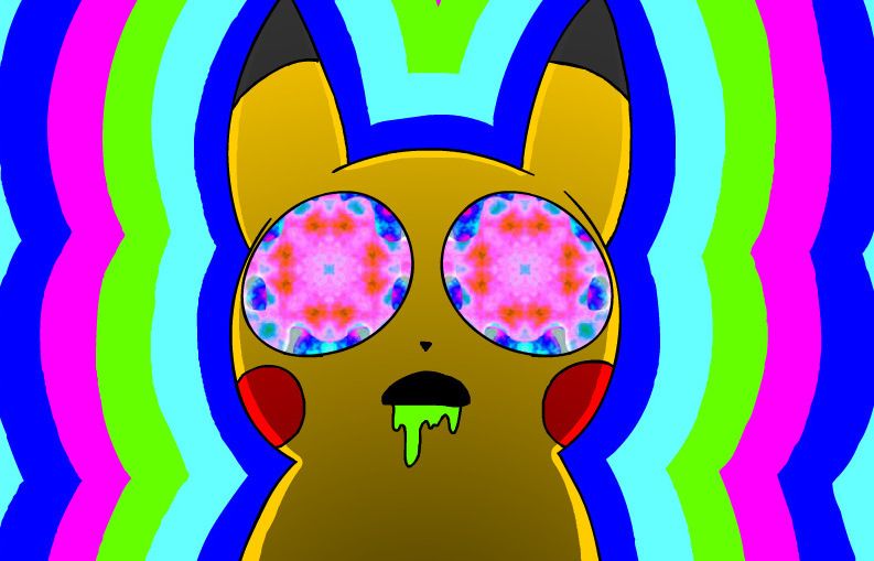 High Quality Acid pikachu Blank Meme Template