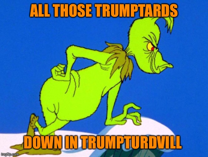 The Grinch | ALL THOSE TRUMPTARDS DOWN IN TRUMPTURDVILL | image tagged in the grinch | made w/ Imgflip meme maker