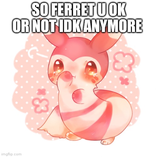 Ferret pokemon | SO FERRET U OK OR NOT IDK ANYMORE | image tagged in ferret pokemon | made w/ Imgflip meme maker