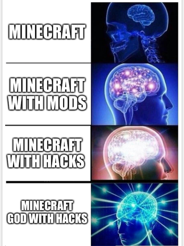 Minecraft brain get big Blank Meme Template