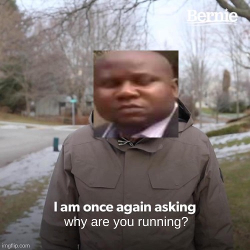 why are you running? | why are you running? | image tagged in memes,bernie i am once again asking for your support,why are you running | made w/ Imgflip meme maker