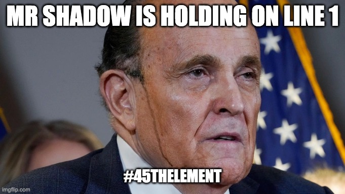 #45thElement | MR SHADOW IS HOLDING ON LINE 1; #45THELEMENT | image tagged in 45th element | made w/ Imgflip meme maker