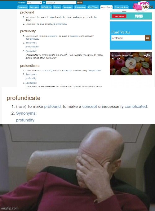 why must you make this even harder to read. | image tagged in funny memes,funny,dictionary,english,facepalm,captain picard facepalm | made w/ Imgflip meme maker