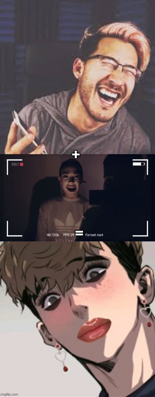 = + | image tagged in markiplier lol,james charles | made w/ Imgflip meme maker