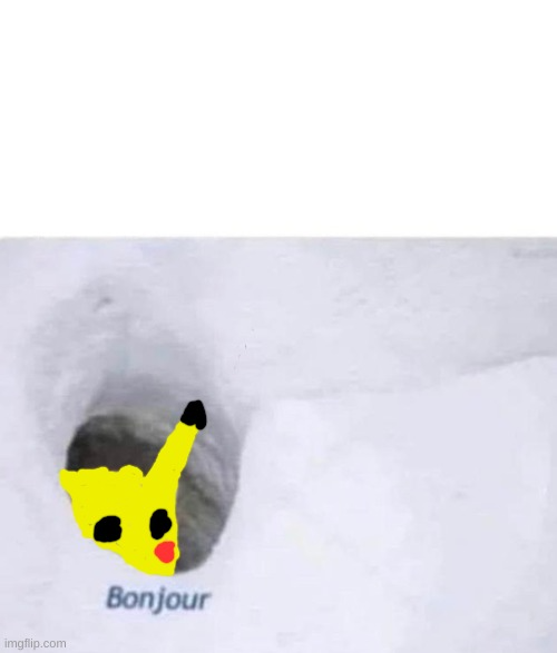 Pikachu Bonjour Blank Meme Template