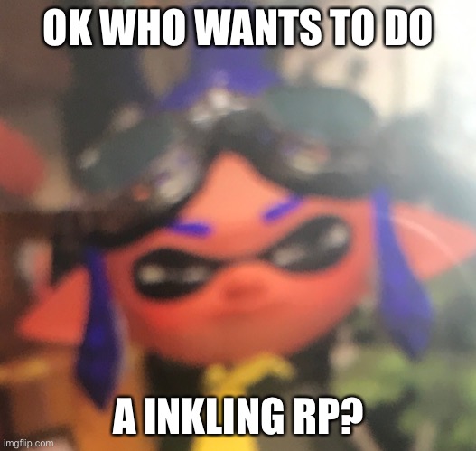 Lmao I’m bored | OK WHO WANTS TO DO; A INKLING RP? | image tagged in irritated squint | made w/ Imgflip meme maker