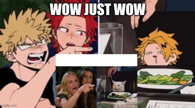 how is this posible | WOW JUST WOW | image tagged in bakugo yelling at denki | made w/ Imgflip meme maker