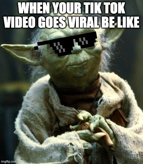 Star Wars Yoda Meme | WHEN YOUR TIK TOK VIDEO GOES VIRAL BE LIKE | image tagged in memes,star wars yoda | made w/ Imgflip meme maker
