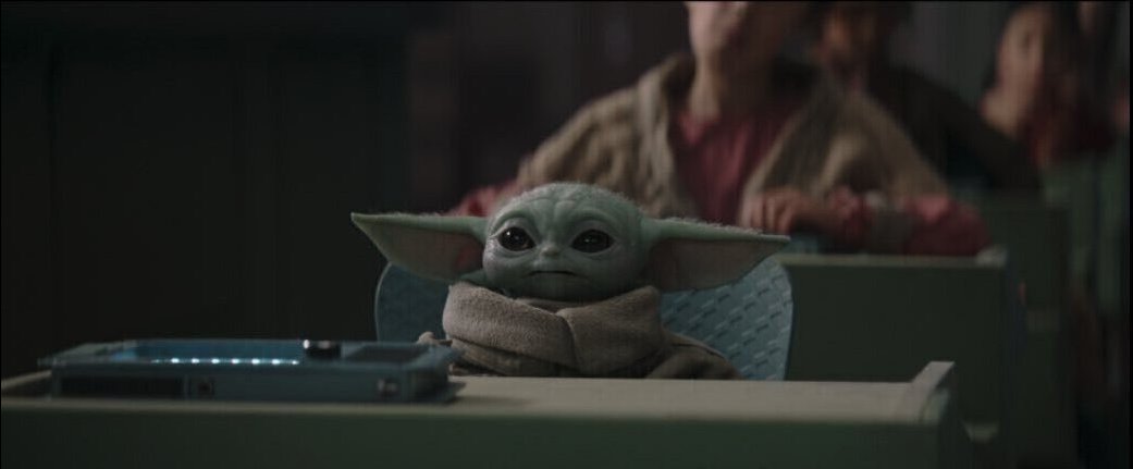 High Quality Baby Yoda Computer Desk Blank Meme Template