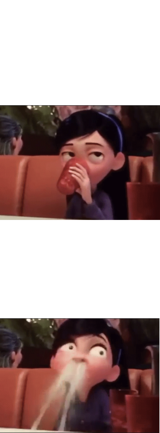 Violet Parr Spitting out Drink Blank Meme Template