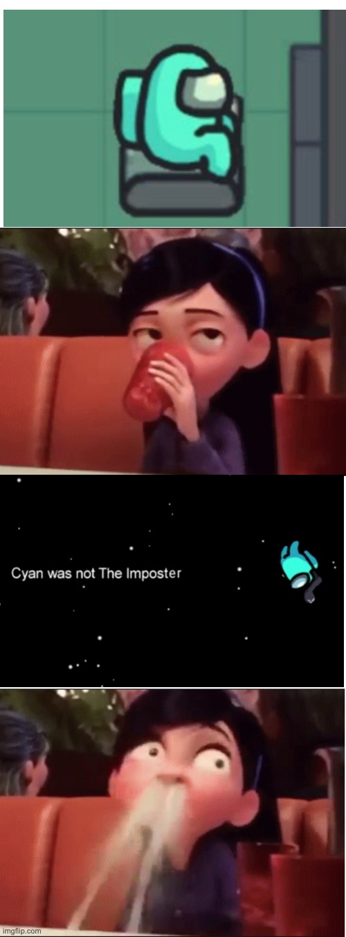 Impostor Spitting Drink | image tagged in violet parr spitting out drink | made w/ Imgflip meme maker