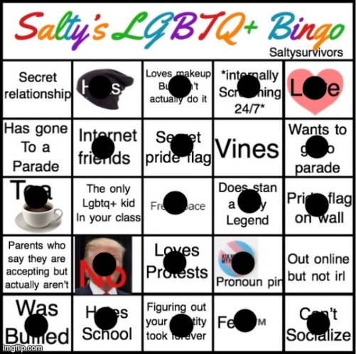 haha | image tagged in the pride bingo | made w/ Imgflip meme maker