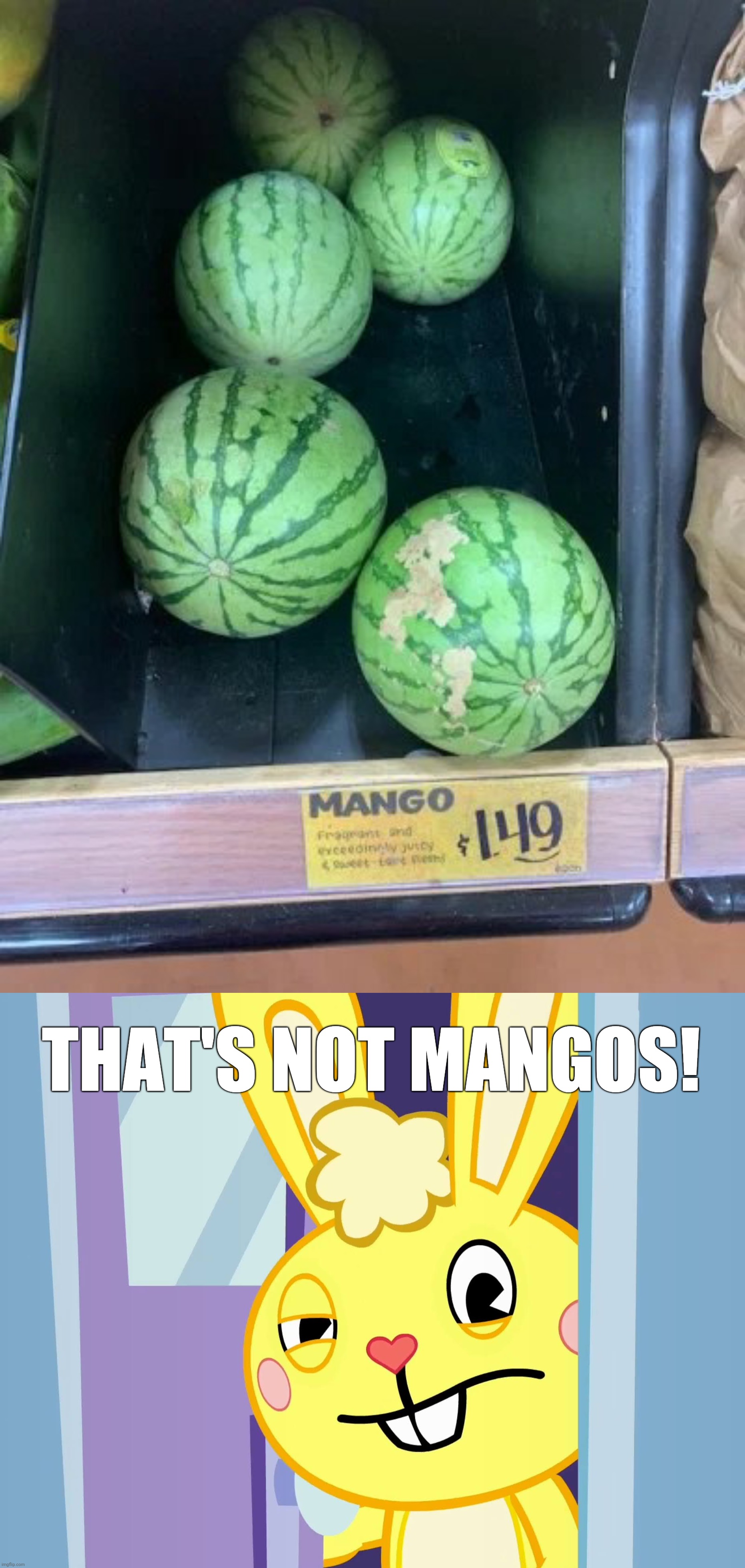 Aw, Come on! Watermelons?! | THAT'S NOT MANGOS! | image tagged in fails,memes,funny,you had one job | made w/ Imgflip meme maker