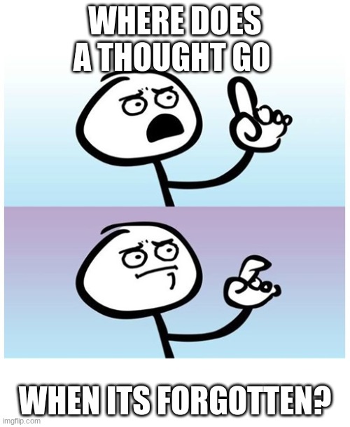 i dont have any other submissions left in any other streams so... | WHERE DOES A THOUGHT GO; WHEN ITS FORGOTTEN? | image tagged in stick figure finger | made w/ Imgflip meme maker