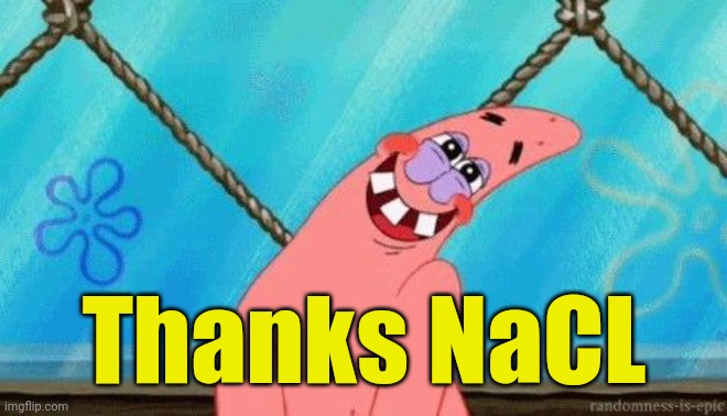 Blushing Patrick | Thanks NaCL | image tagged in blushing patrick | made w/ Imgflip meme maker