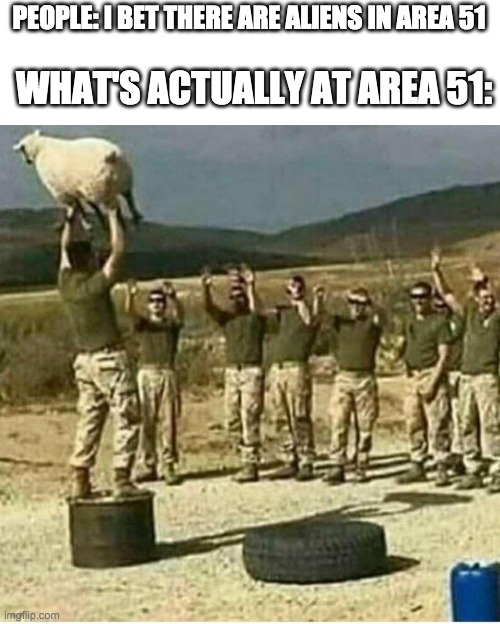 This is what happens there | WHAT'S ACTUALLY AT AREA 51:; PEOPLE: I BET THERE ARE ALIENS IN AREA 51 | made w/ Imgflip meme maker