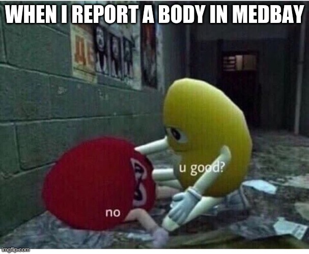 U Good No | WHEN I REPORT A BODY IN MEDBAY | image tagged in u good no | made w/ Imgflip meme maker