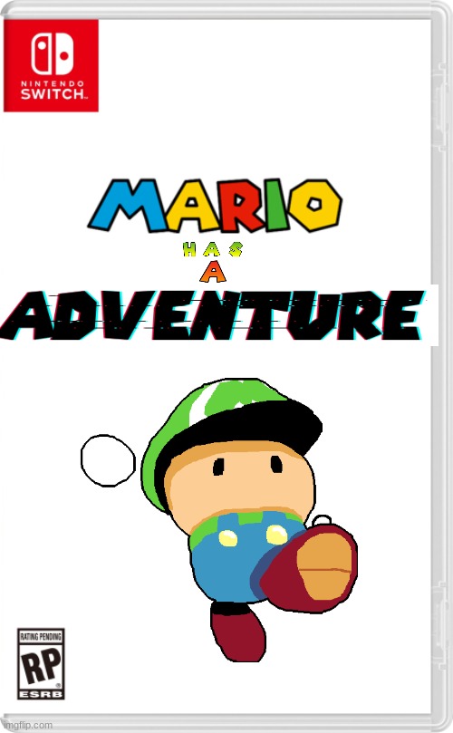 Mario has a Adventure! | image tagged in nintendo switch cartridge case | made w/ Imgflip meme maker