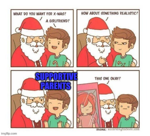 SUPPORTIVE PARENTS | image tagged in idk | made w/ Imgflip meme maker