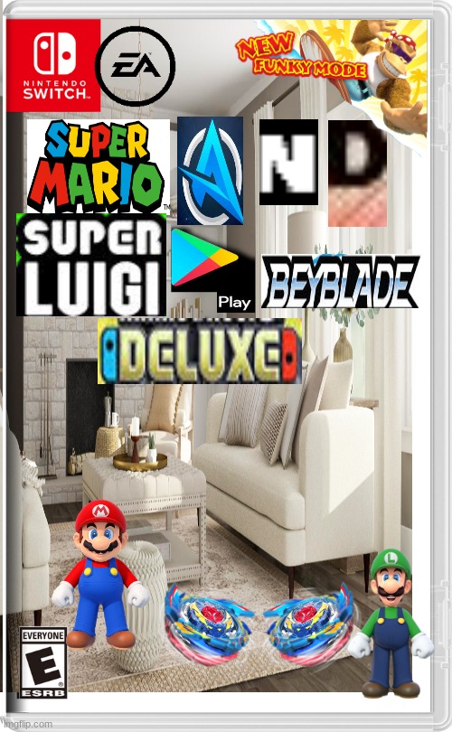 Mayro and Luig play beyblades deluxe | image tagged in new funky mode | made w/ Imgflip meme maker