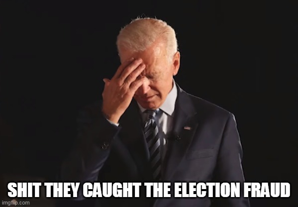 Loser Joe | SHIT THEY CAUGHT THE ELECTION FRAUD | image tagged in loser joe | made w/ Imgflip meme maker