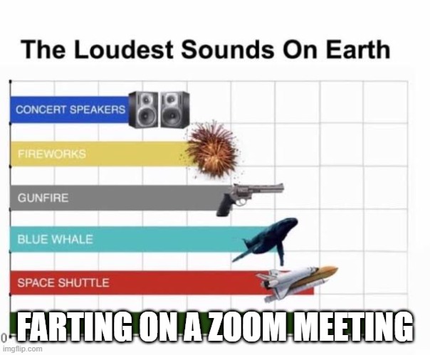 Hope this hasn't happened to you! | FARTING ON A ZOOM MEETING | image tagged in the loudest sounds on earth | made w/ Imgflip meme maker