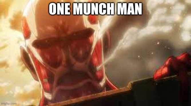 Attack on titan | ONE MUNCH MAN | image tagged in attack on titan | made w/ Imgflip meme maker