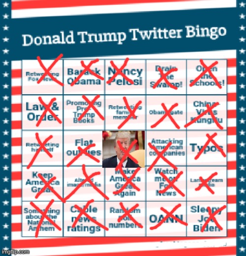 Trump Twitter Bingo | image tagged in trump twitter bingo | made w/ Imgflip meme maker