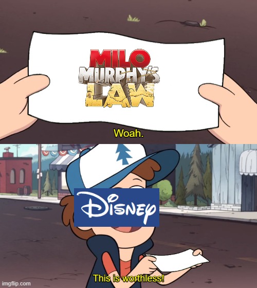 I know a lot of my memes have been about how poorly Disney treats MML. It just really bugs me and it seriously needs to stop. | image tagged in this is worthless,milo murphy's law,disney | made w/ Imgflip meme maker
