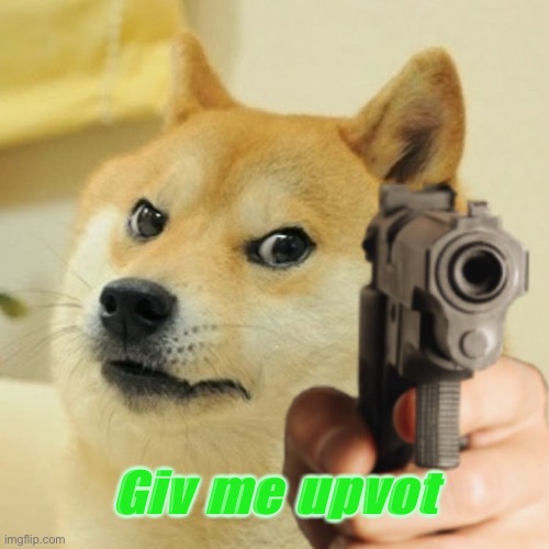 Doge holding a gun Imgflip