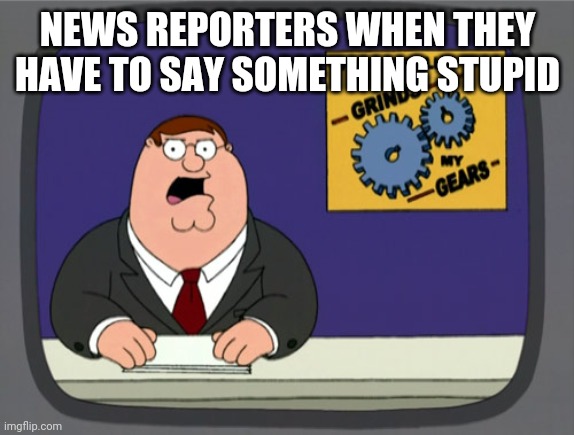 Peter Griffin News Meme | NEWS REPORTERS WHEN THEY HAVE TO SAY SOMETHING STUPID | image tagged in memes,peter griffin news | made w/ Imgflip meme maker