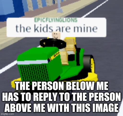 HAHAHAHAHAHAHA | THE PERSON BELOW ME HAS TO REPLY TO THE PERSON ABOVE ME WITH THIS IMAGE | image tagged in the kids are mine | made w/ Imgflip meme maker