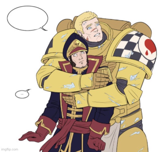 Lamenter hugging commissar | image tagged in lamenter hugging commissar | made w/ Imgflip meme maker