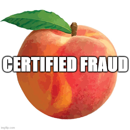 Certified Fraud | CERTIFIED FRAUD | image tagged in peach,election 2020 | made w/ Imgflip meme maker