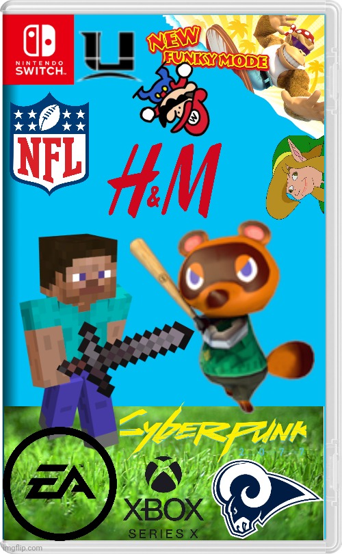 Steve vs tom nook | image tagged in nintendo switch | made w/ Imgflip meme maker