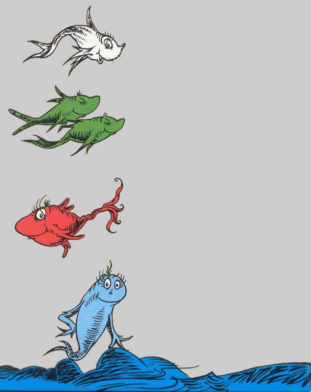 High Quality One Fish Two Fish Red Fish Blue Fish Blank Meme Template