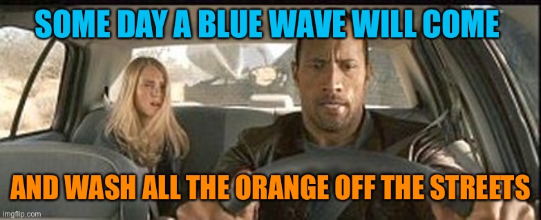 rock cab | SOME DAY A BLUE WAVE WILL COME AND WASH ALL THE ORANGE OFF THE STREETS | image tagged in rock cab | made w/ Imgflip meme maker