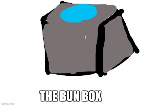 Push the button and boom! You get a bun | THE BUN BOX | image tagged in blank white template | made w/ Imgflip meme maker