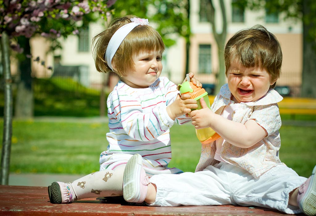 Babies fighting over toy Blank Meme Template