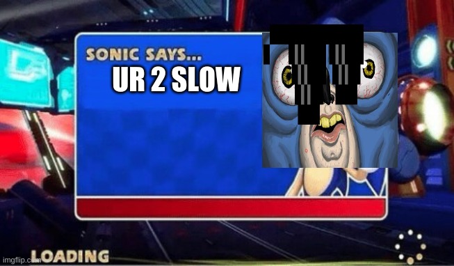 ur 2 slow | UR 2 SLOW | image tagged in sonic says | made w/ Imgflip meme maker