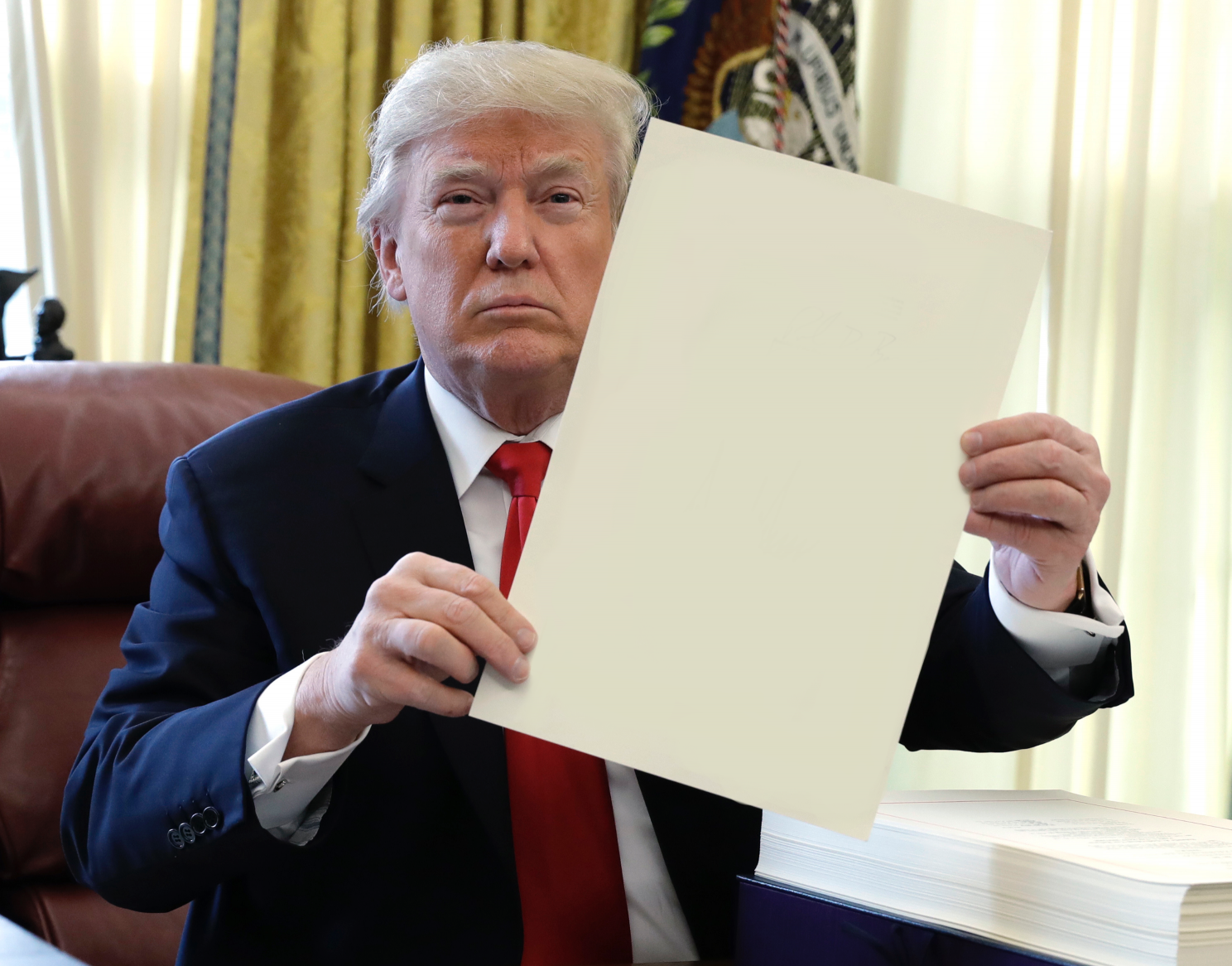 High Quality Trump Holding Paper Blank Meme Template
