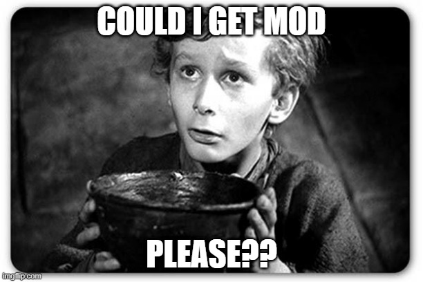 begging for mod.. | COULD I GET MOD; PLEASE?? | image tagged in beggar | made w/ Imgflip meme maker