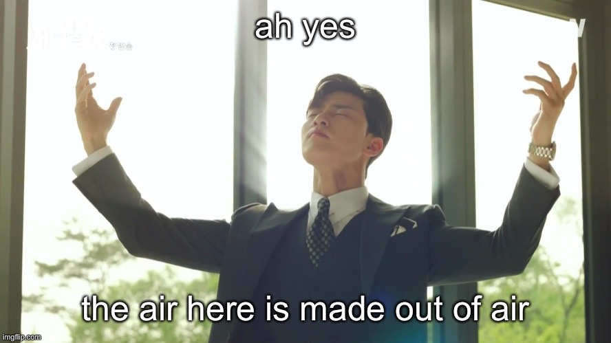 ah yes; the air here is made out of air | made w/ Imgflip meme maker