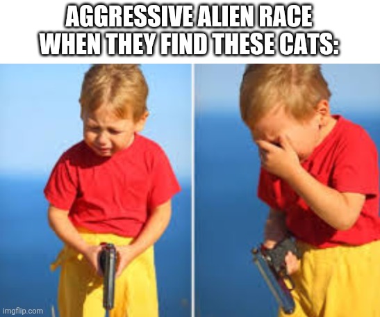 Had to do it kid | AGGRESSIVE ALIEN RACE WHEN THEY FIND THESE CATS: | image tagged in had to do it kid | made w/ Imgflip meme maker