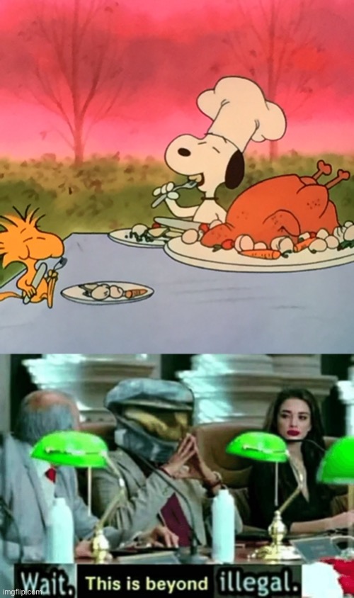 is Woodstock.... A CANNIBALIST?!?!?! | image tagged in wait this is beyond illegal | made w/ Imgflip meme maker
